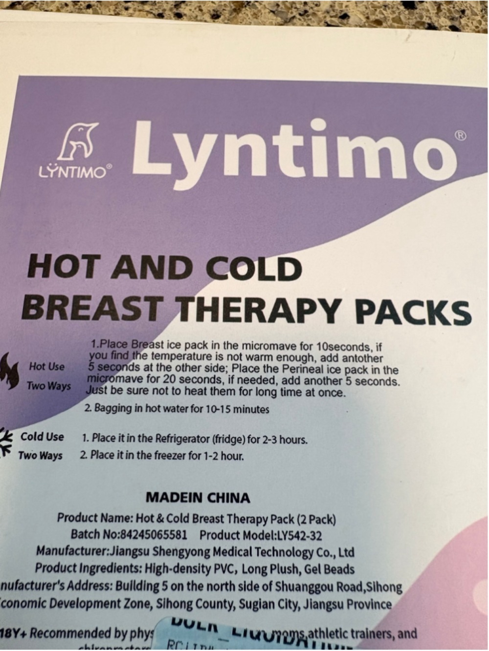 Lyntimo Women's 2 pk. Hot and Cold Breast Therapy Packs, One Size, Purple - Picture 3 of 5
